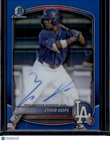 2024 Bowman Chrome Zyhir Hope #CPA-ZH Blue Refractor /150