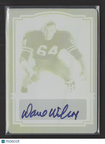 2012 Leaf Best of Football Dave Wilcox #BA-DWI Yellow Printing Plate /1 Printing Plate