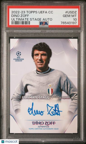 2022 Topps UEFA Club Competitions Ultimate Stage Autographs Dino Zoff #USDZ PSA 10
