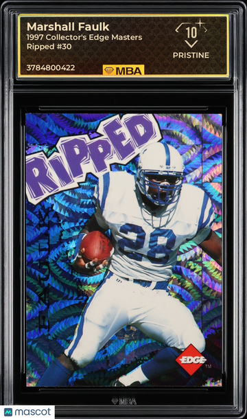1997 Collector's Edge Masters Ripped Marshall Faulk #30 MBA 10
