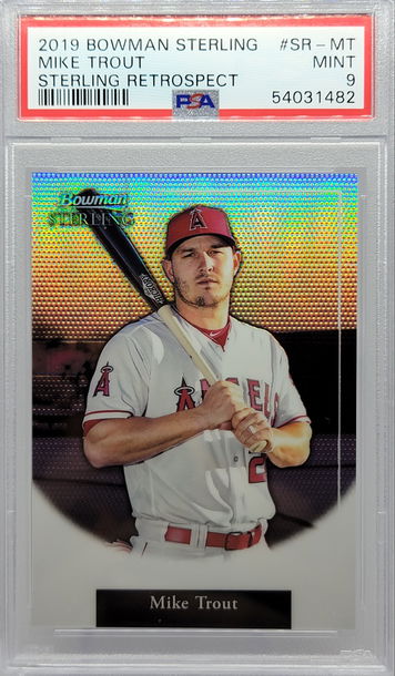 2019 BOWMAN STERLING #SR-MT MIKE TROUT STERLING RETROSPECT PSA 9 #41/99 SP