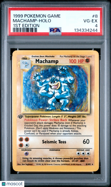 1999 Pokemon Game Machamp Holo 1st Edition PSA 4 #8