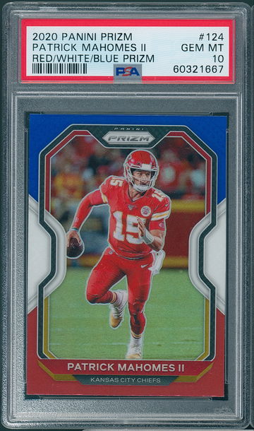 2020 Prizm Patrick Mahomes - Red/White/Blue Prizm PSA 10
