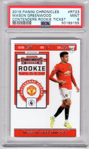 2019 Panini Chronicles Mason Greenwood Contenders Rookie Ticket RC PSA 9 Mint