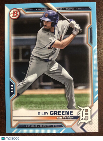 Riley Greene 2021 Bowman Draft #BD-107 Sky Blue Parallel #147/499 Detroit Tigers