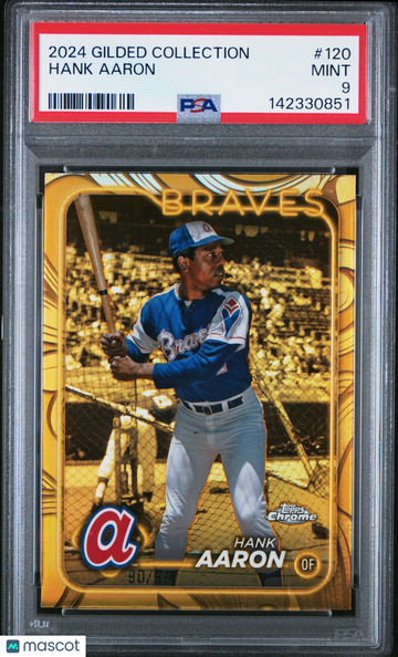 2024 Topps Gilded Collection Hank Aaron #120 /99 PSA 9