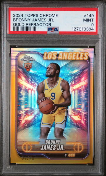 2024 Topps Chrome Gold Refractor Bronny James Jr. #149 /50 PSA 9