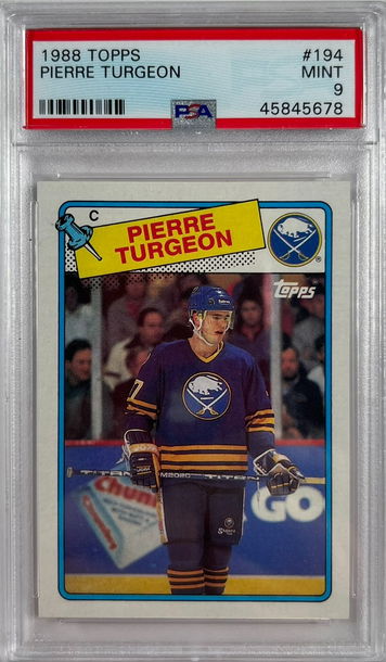 1988 Topps Pierre Turgeon Rookie Card PSA 9 Mint