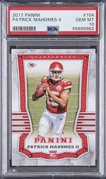 2017 Panini Patrick Mahomes Rookie PSA 10 GEM