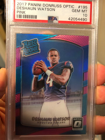 Deshaun Watson 2017 Optic Pink Holo PSA 10