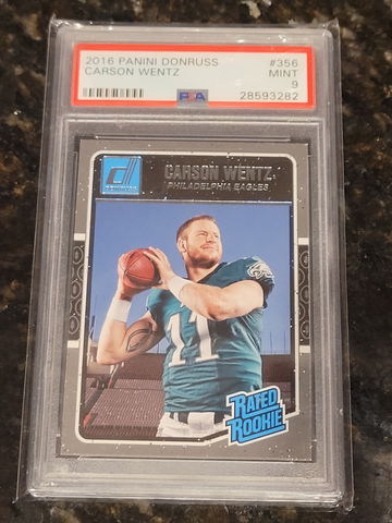 🔥🏈 2016 Carson Wentz Donruss Rated Rookie PSA 9 🔥🏈