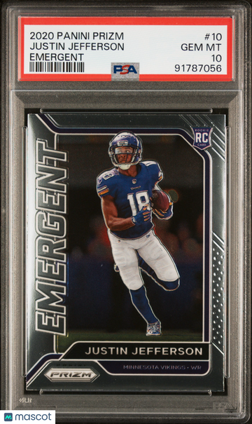 2020 Panini Prizm Emergent Justin Jefferson #10 PSA 10
