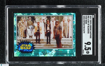 2022 Topps Chrome Sapphire Edition Star Wars - [Base] - Aqua Luke Skywalker Han Solo Chewbacca 83/99 #56 SGC 9.5
