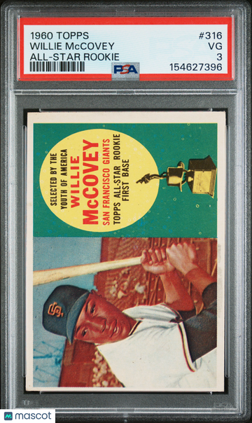 1960 Topps Willie Mccovey #316 All Star Rookie PSA 3