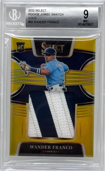 2022 Select Baseball Rookie RC Jumbo Swatch Wander Franco Gold /10 BGS 9 MINT