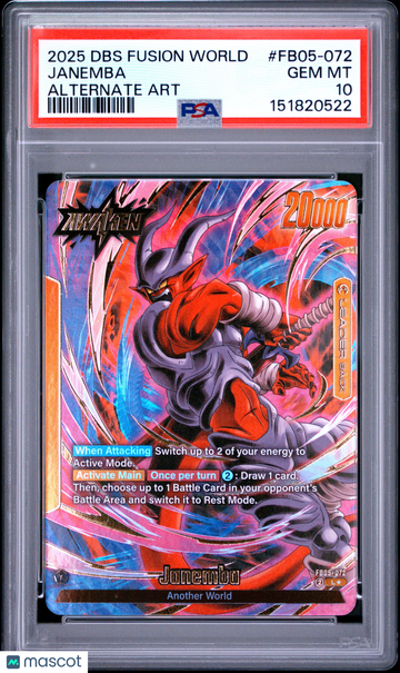 2025 Dragon Ball Super Card Game Fusion World New Adventure Janemba Alternate Art PSA 10 #FB05-072