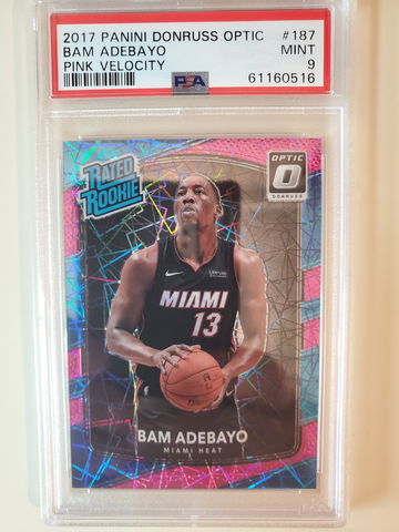 BAM ADEBAYO 2017-18 OPTIC PINK VELOCITY #'D /79 PSA 9