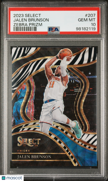 2023 Panini Select Jalen Brunson #207 Zebra Prizm PSA 10
