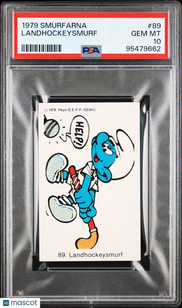 1979 Andra Motiv Smurfarna Landhockeysmurf #89 PSA 10