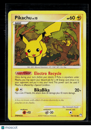 2010 Mysterious Treasures Pikachu #94/123