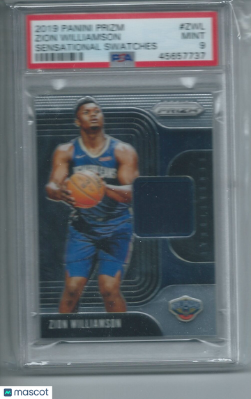 2019 Panini Prizm Sensational Swatches Zion Williamson #ZWL PSA 9