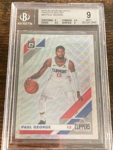 2019-20 Panini Donruss Optic Fanatics Wave Prizm #20 Paul George BGS 9 MINT