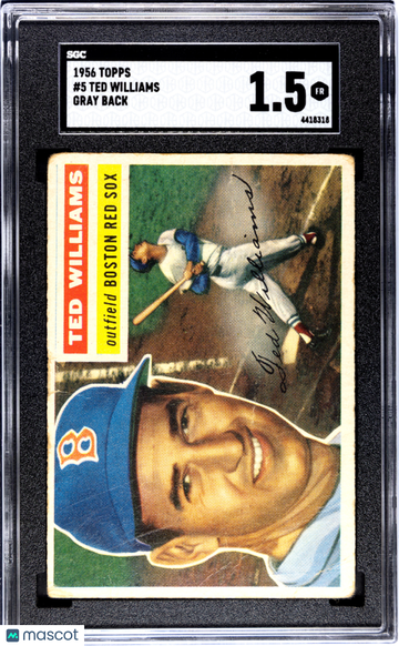 1956 Topps Ted Williams #5 Gray Back SGC 1.5