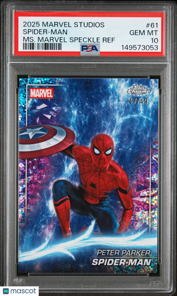 2025 Topps Marvel Studios Chrome Spider-Man 47/49 #61 PSA 10