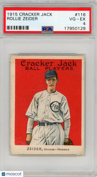 1915 Cracker Jack Rollie Zeider #116 PSA 4