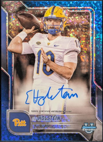 2025 Bowman Chrome U Autograph Blue Mini-Diamond #BCA-EHO Eli Holstein /150