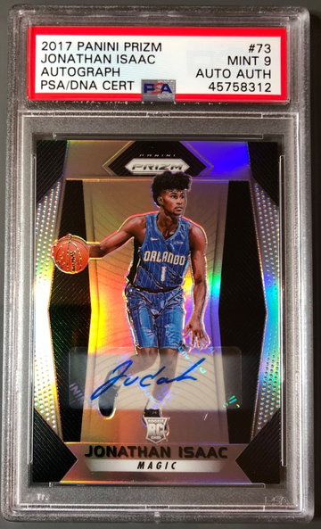 2017-18 Panini Prizm Jonathan Isaac Silver Auto PSA 9