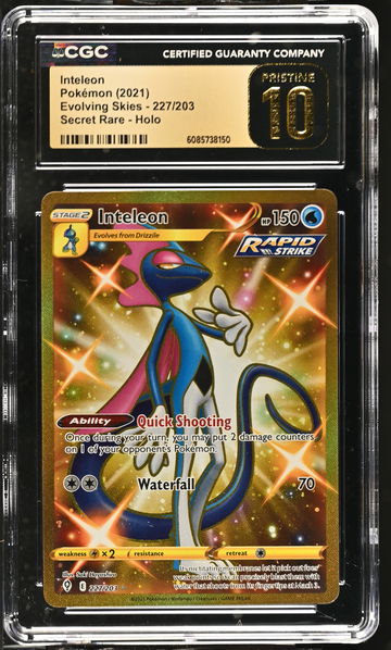 2021 Pokémon Sword & Shield Evolving Skies Secret Rare Inteleon #227/203 CGC 10