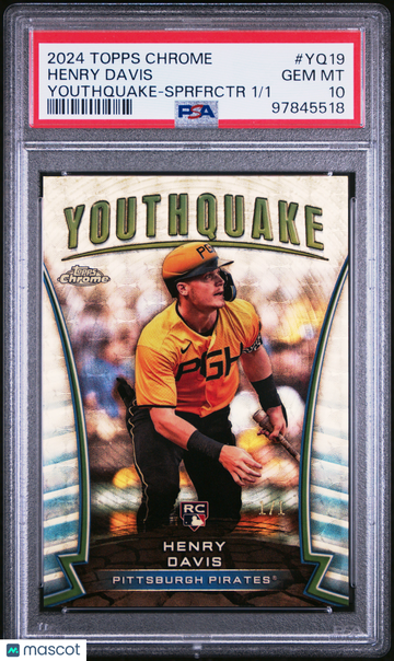 2024 Topps Chrome Youthquake Henry Davis #YQ19 Sprfrctr /1 PSA 10