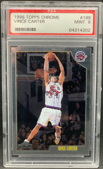 Vince Carter 1998 Topps Chrome #199 Rookie PSA 9