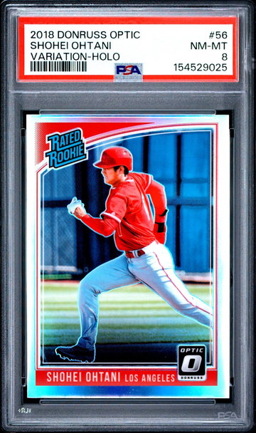 2018 Donruss Optic Running Variation Holo Prizm Shohei Ohtani #56 PSA 8