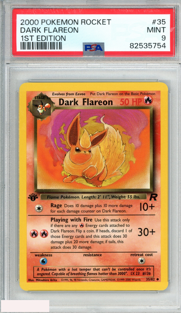2000 POKEMON ROCKET DARK FLAREON #35 1ST EDITION PSA 9 MINT