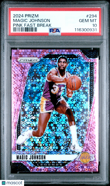 2024 Panini Prizm Magic Johnson #294 Pink Fast Break PSA 10