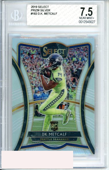 2019 SELECT D. K. METCALF #182 PRIZMS SILVER ROOKIE RC BGS 7.5