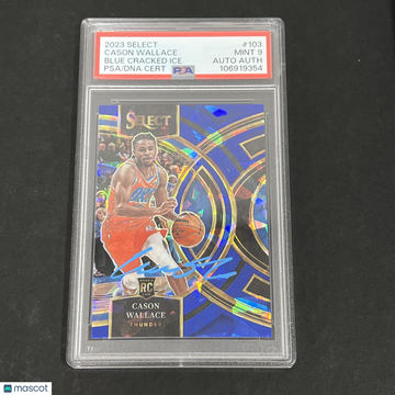 2023 Panini Select Cason Wallace #103 Blue Cracked Ice PSA 9 Auto A