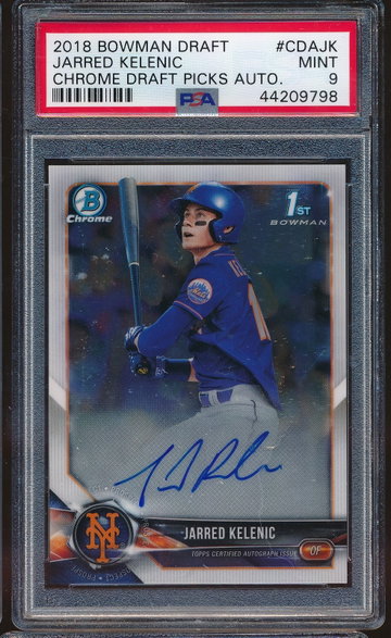 2018 Bowman Chrome Draft Jarred Kelenic Base RC AUTO PSA 9 9899