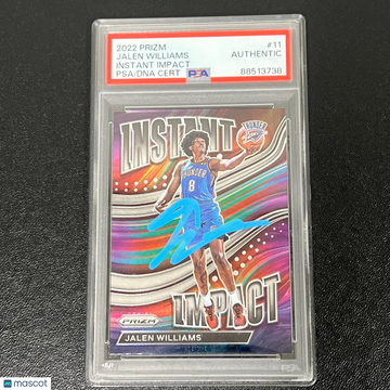 2022 Panini Prizm Instant Impact Jalen Williams #11 Instant Impact PSA A Auto A
