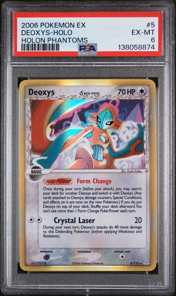2006 Pokemon Ex Holon Phantoms Holo Deoxys #5 /110 PSA 6