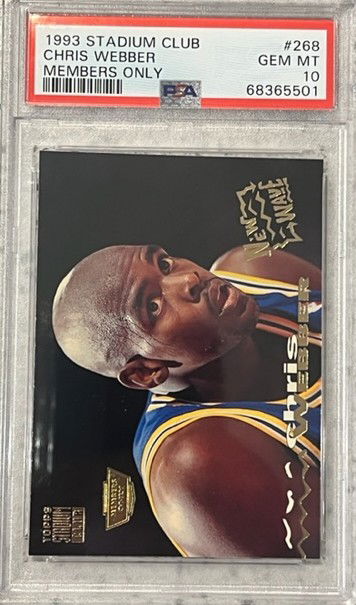 1993 Stadium Club Members Only Chris Webber RC Rookie PSA 10 Gem Mint Pop 2