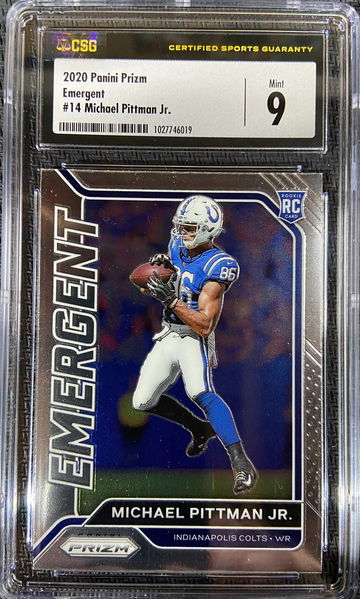 2020 Panini Prizm Emergent ROOKIE Michael Pittman Jr CSG 9 MINT