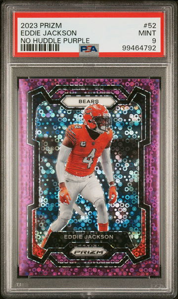 2023 Panini Prizm No Huddle Purple Eddie Jackson #52 /35 PSA 9