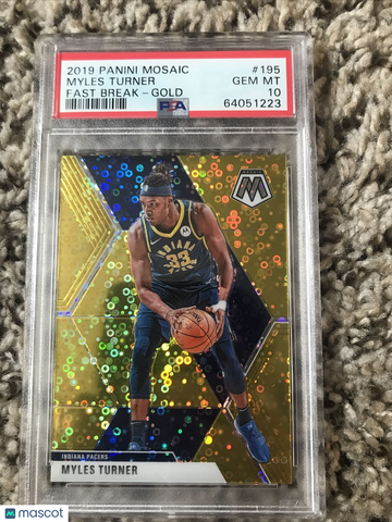 Myles Turner Mosaic Fast Break Gold 1/10 PSA 10