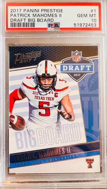 ⭐️ 2017 PATRICK MAHOMES PRESTIGE DRAFT PSA 10 RC 🔥📈 