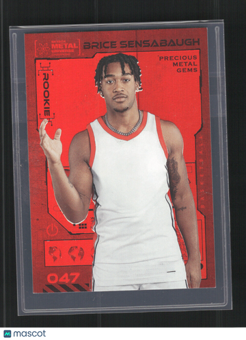 2023 SkyBox Metal Universe Champions Brice Sensabaugh #047 Red Precious Metal Gems SN