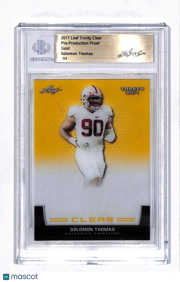 2017 Leaf Trinity Clear Solomon Thomas Gold 1/1 Pre-Production Proof