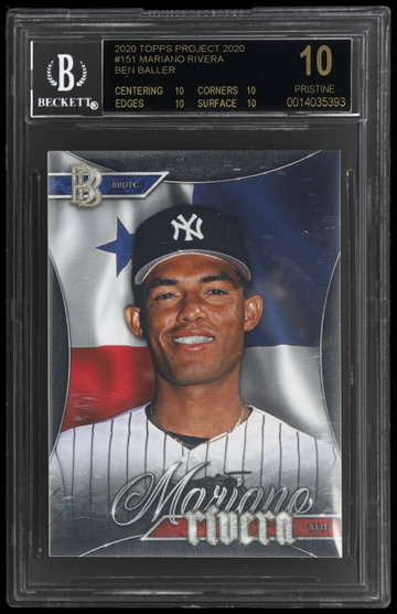 2020 Topps Project 2020 Mariano Rivera BGS 10 Black Label